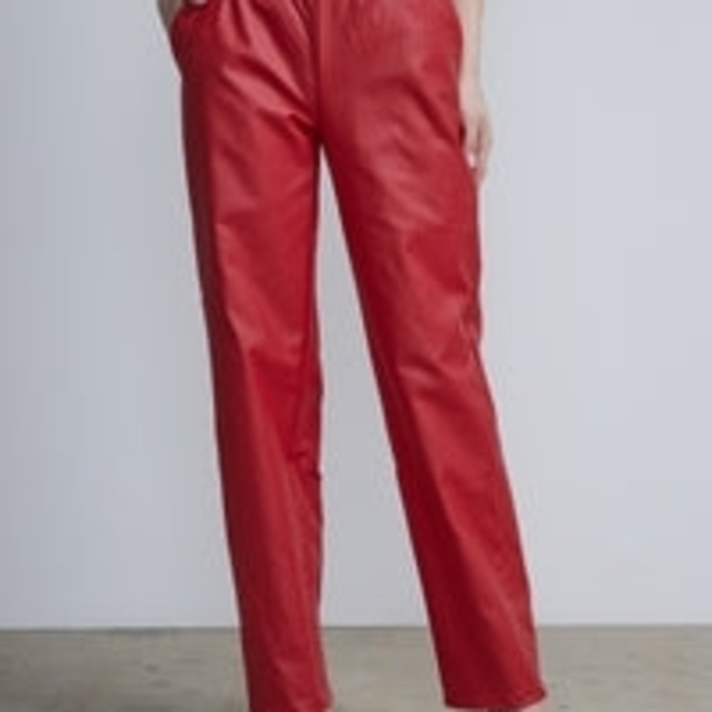 Stylish Red Leather Pants